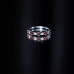 Marquise Cut Real Garnet Eternity Ring with Moissanite