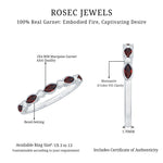 Marquise Cut Real Garnet Eternity Ring with Moissanite