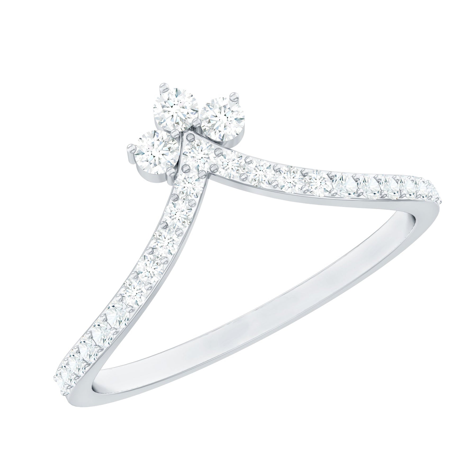 1/4 CT Moissanite Chevron Wedding Ring Enhancer for Women