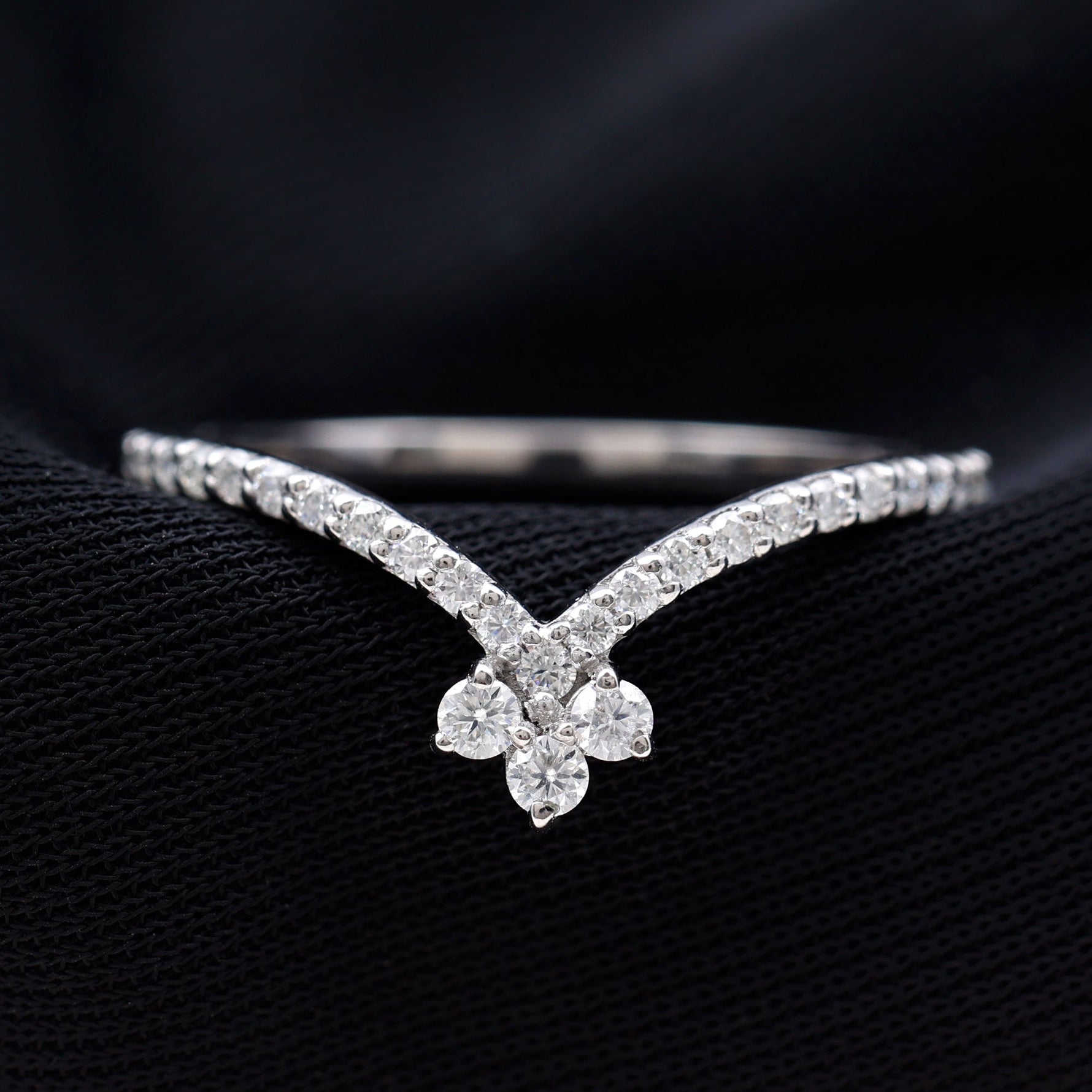 1/4 CT Moissanite Chevron Wedding Ring Enhancer for Women