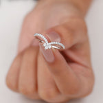 1/4 CT Moissanite Chevron Wedding Ring Enhancer for Women