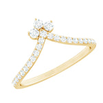 1/4 CT Moissanite Chevron Wedding Ring Enhancer for Women