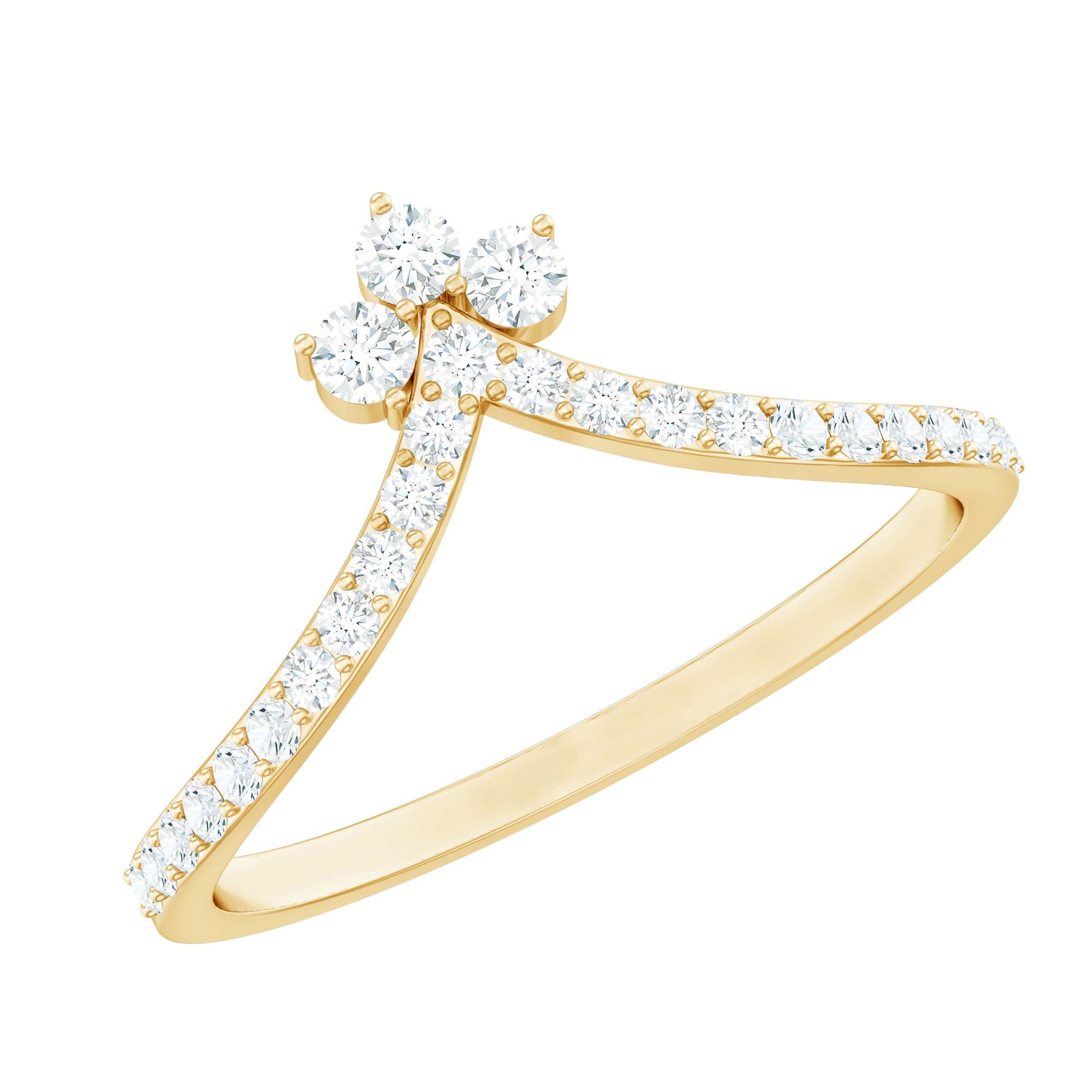 1/4 CT Moissanite Chevron Wedding Ring Enhancer for Women