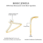 1/4 CT Moissanite Chevron Wedding Ring Enhancer for Women