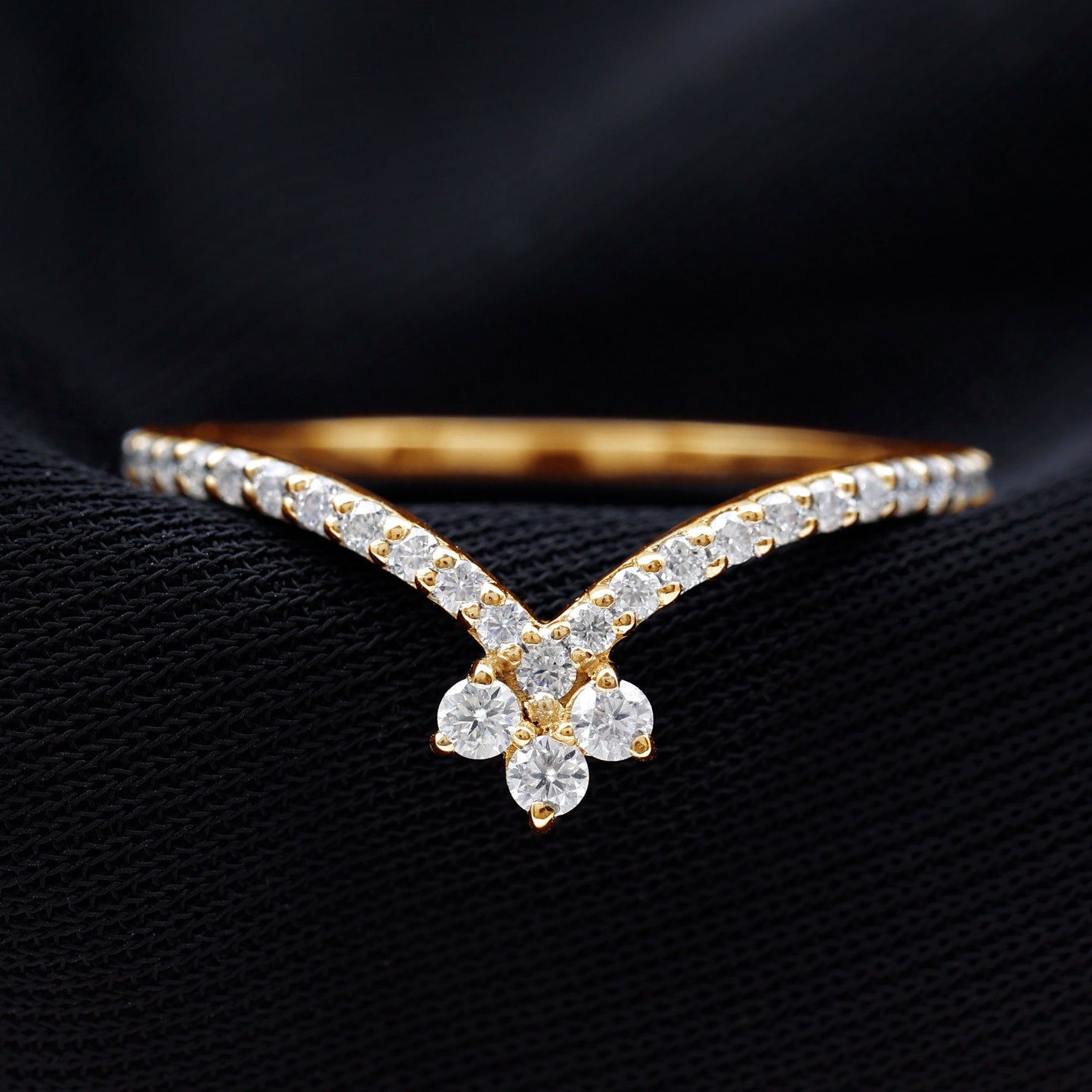 1/4 CT Moissanite Chevron Wedding Ring Enhancer for Women