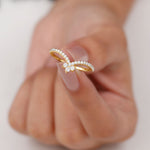 1/4 CT Moissanite Chevron Wedding Ring Enhancer for Women