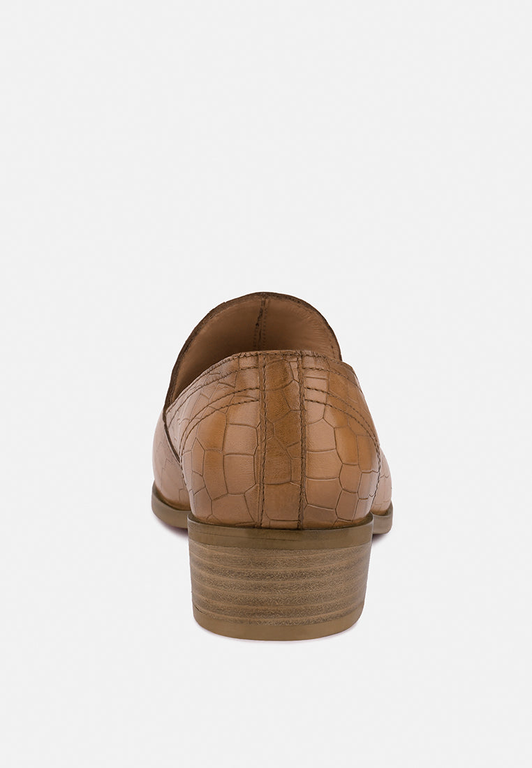 Lilliam Metal Highlight Casual Leather Loafers