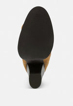 Goose-Feather Antique High Heeled Ankle Boot