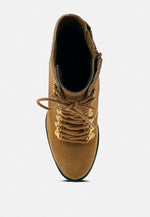 Goose-Feather Antique High Heeled Ankle Boot