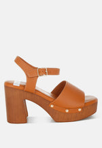 Sawor Recycled Leather High Block Sandals