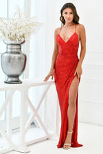 Eclipse Gown - Red Sequin Dress Lady Black Tie