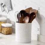 White Utensil Crock