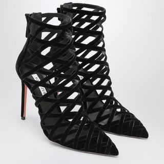 Black perforated décolleté with zip