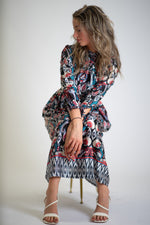 Regal Paisley Print Midi Dress