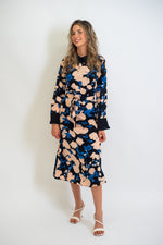 Sapphire Bloom Midi Dress