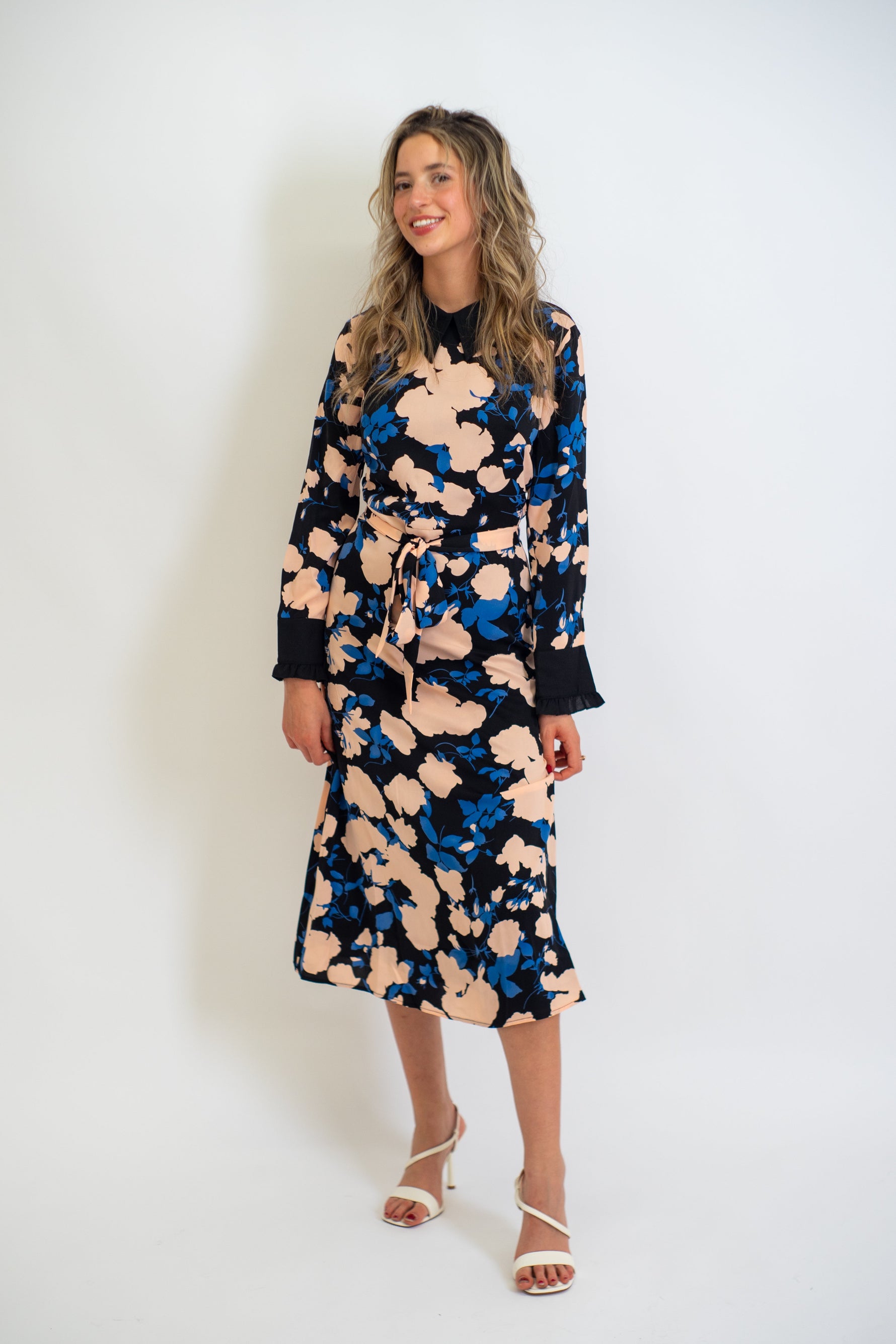 Sapphire Bloom Midi Dress