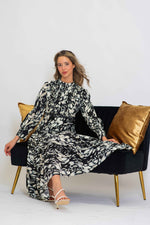 Black Orchid Tiered Skirt Midi Dress