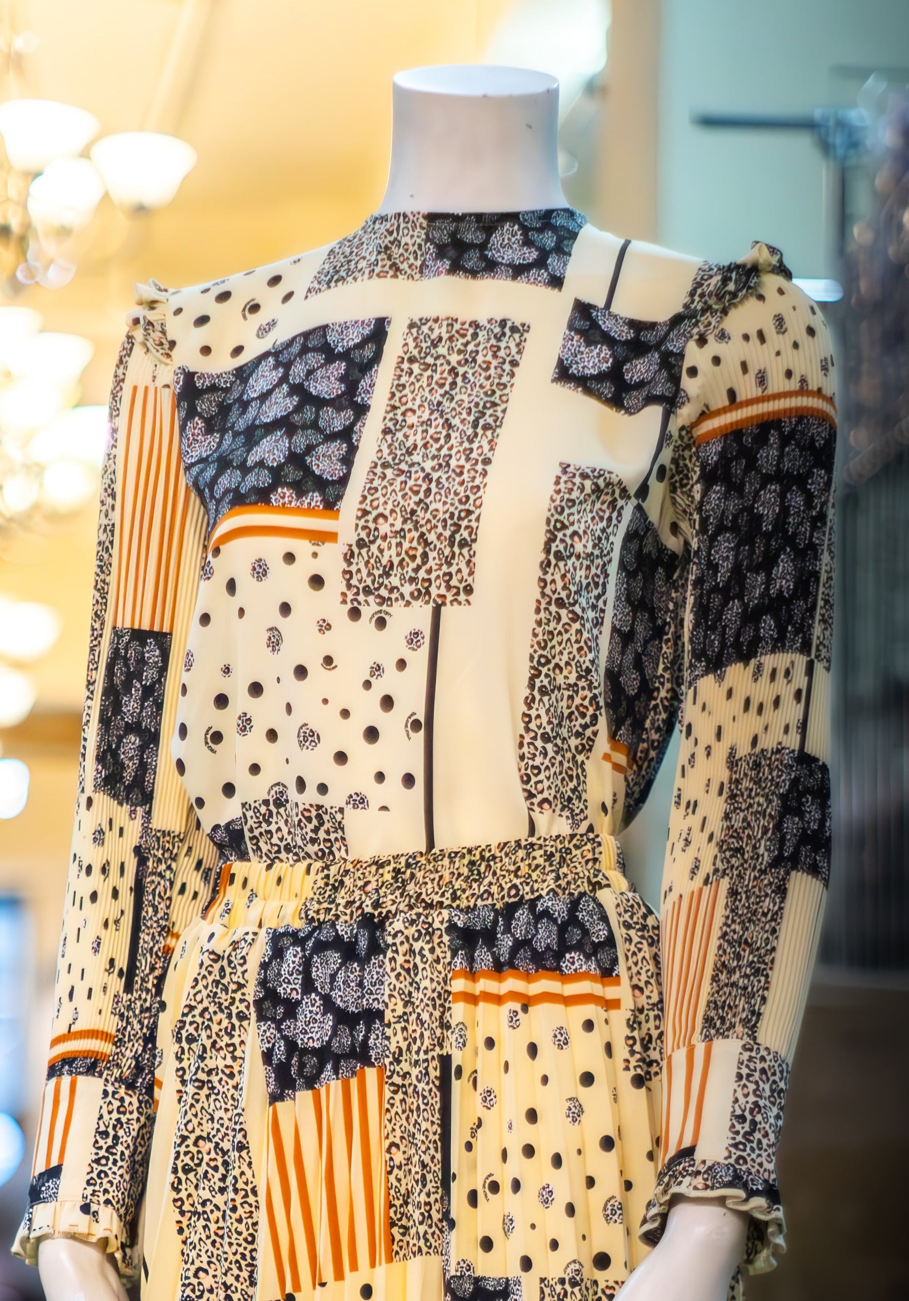 Abstract Print Two Piece Midi Dress Set MissFinchNYC