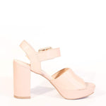 Rose Leather Platform Heels