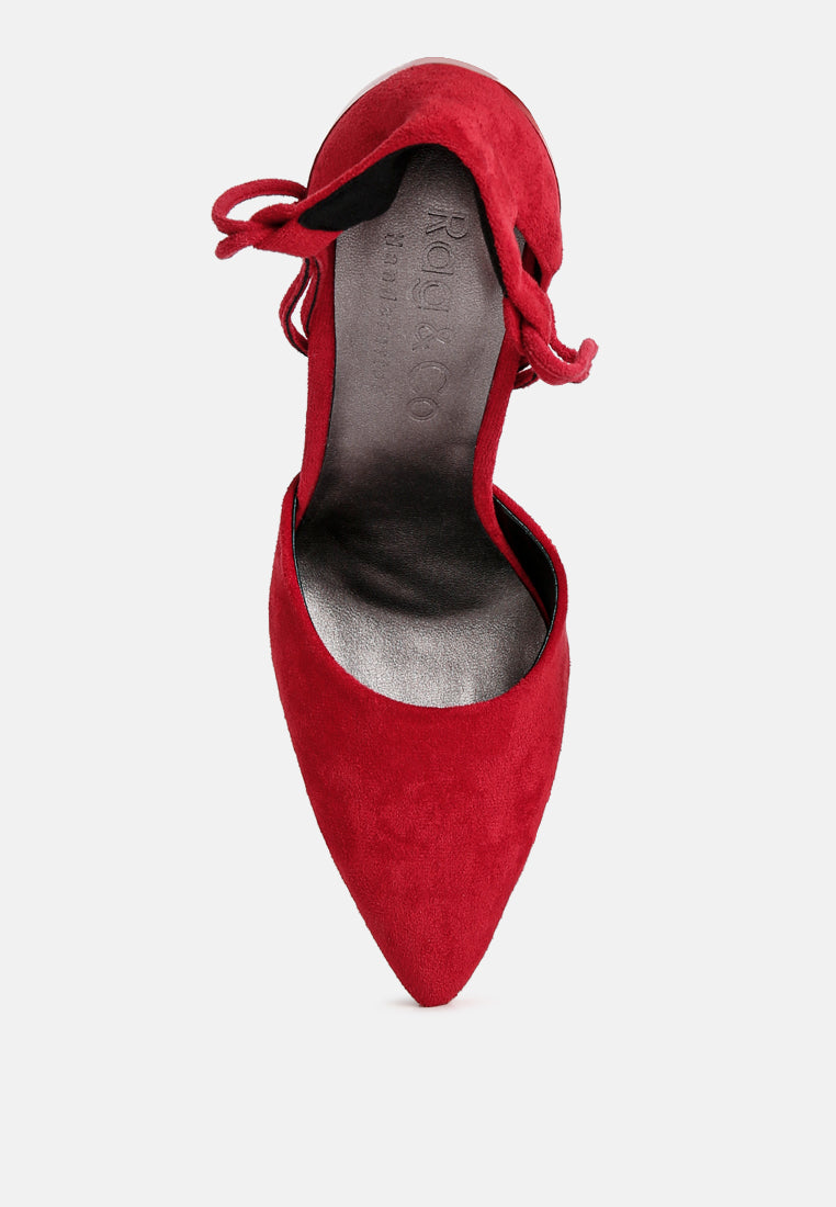 Rule Breaker Lace Up Stiletto Heel Suede Sandals