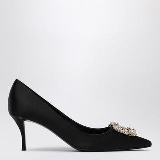 Black Satin Efflorescence Décolletés - By Baano