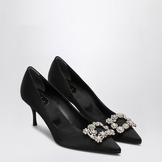 Black Satin Efflorescence Décolletés - By Baano