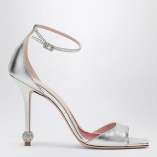 Silver Sandal With Jewelled Heel - By Baano