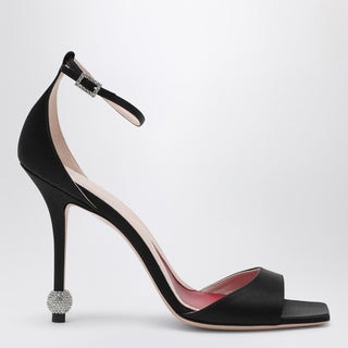 Black Sandal With Jewelled Heel - By Baano