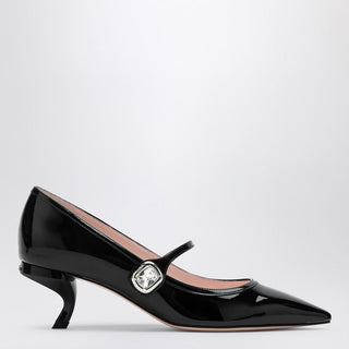Black Patent Leather Mary Jane Virgule Decolletés - By Baano