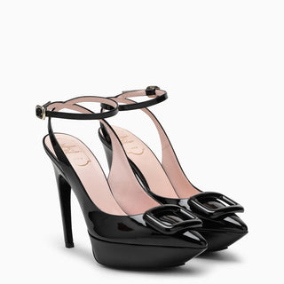 High Black Patent Leather Sandal - By Baano