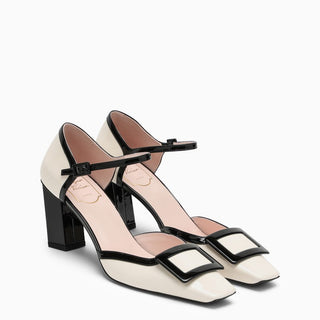 Cream/black Patent Leather Mary-jane - By Baano