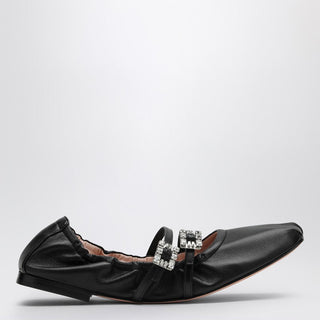 Black Nappa Ballerina With Straps