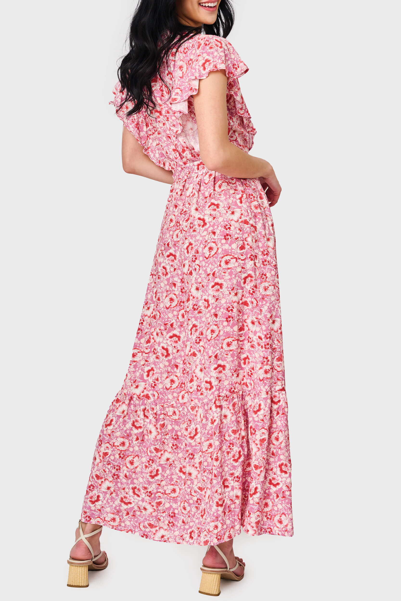 The Grace Flutter Sleeve Midi Dress - By Baano