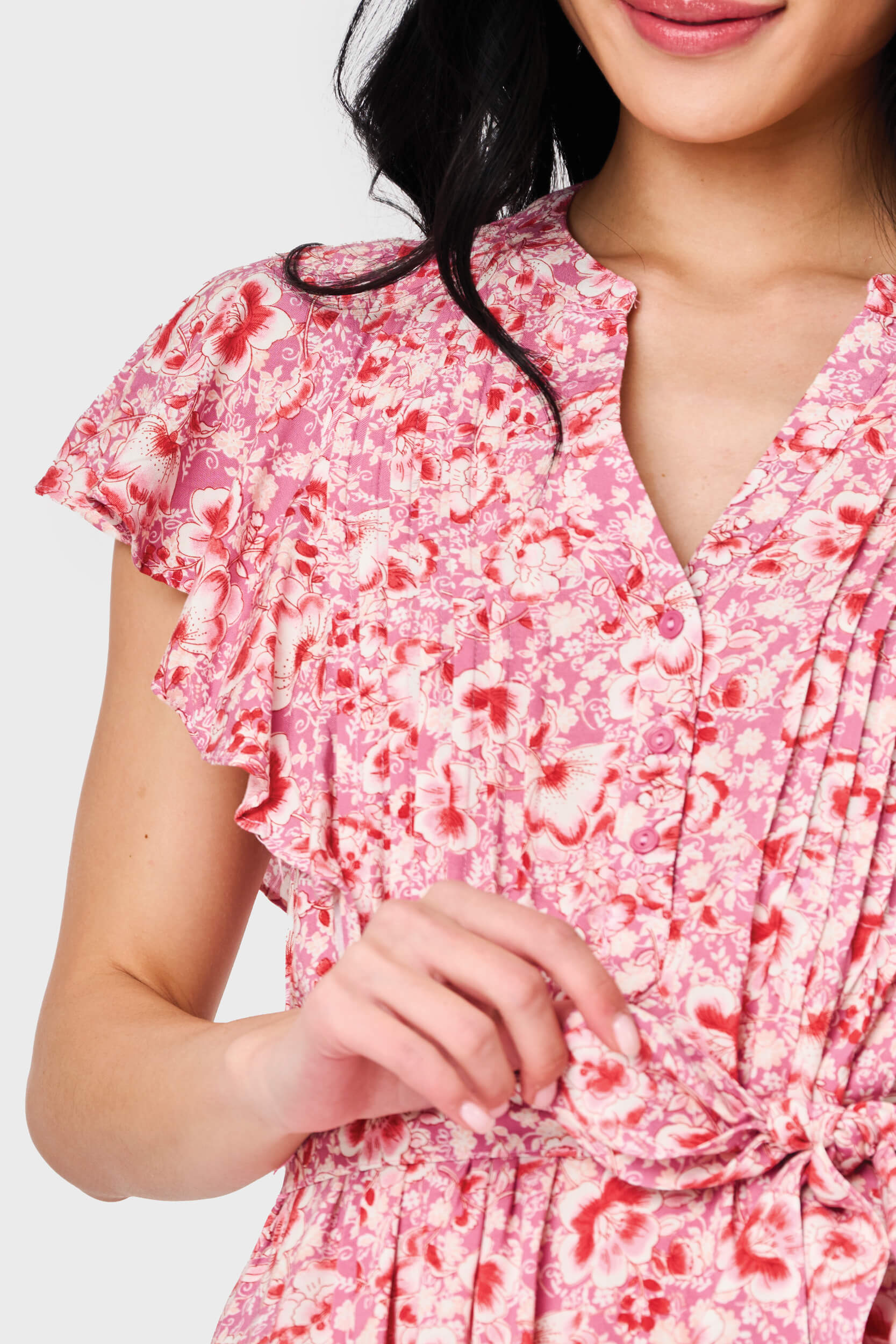 The Grace Flutter Sleeve Midi Dress - By Baano