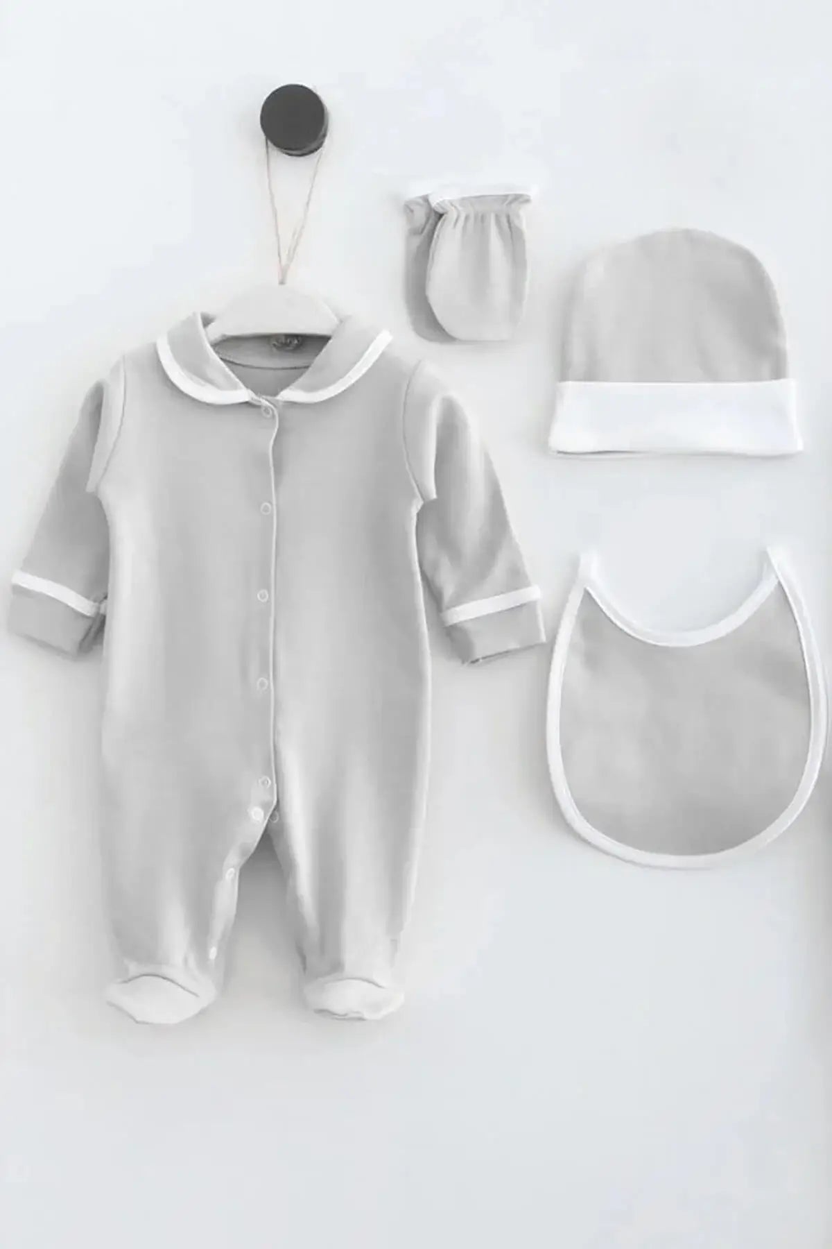 Ramsey Gray Newborn Coming Home Set (5 pcs) - By Baano
