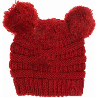 BABY Solid Double Pom C.C Beanie