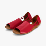 Imperial Red Peep Toes - By Baano