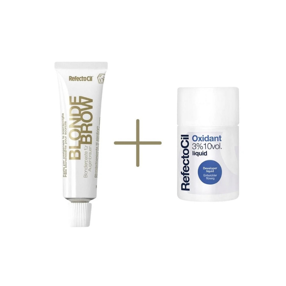 RefectoCil Blond Brow Lightening Eyebrow Dye 15 ml +RefectoCil 3% 10 vol. Liquid Oxidant 100 ml - By Baano