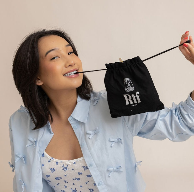 Rif Care Black Cotton Drawstring Bags Rif care