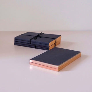 Little Black Notebooks with Rose Gold Edging (set of 2) - By Baano