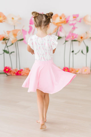 Rosie Posie S/S Flutter Sleeve Leotard - By Baano