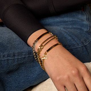 Royal Cuban Engraved Bar Bracelet