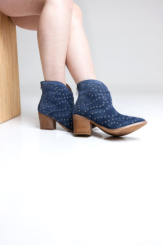 Twilight Studded Heeled Ankle Boot in Taupe - By Baano