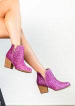 Fiera Glitter Booties in Pink Naughty Monkey