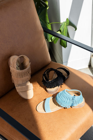 Fringe Star Sandal in Tan Naughty Monkey