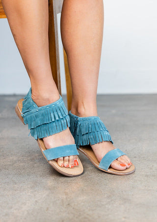 Fringe Star Sandal in Teal Naughty Monkey