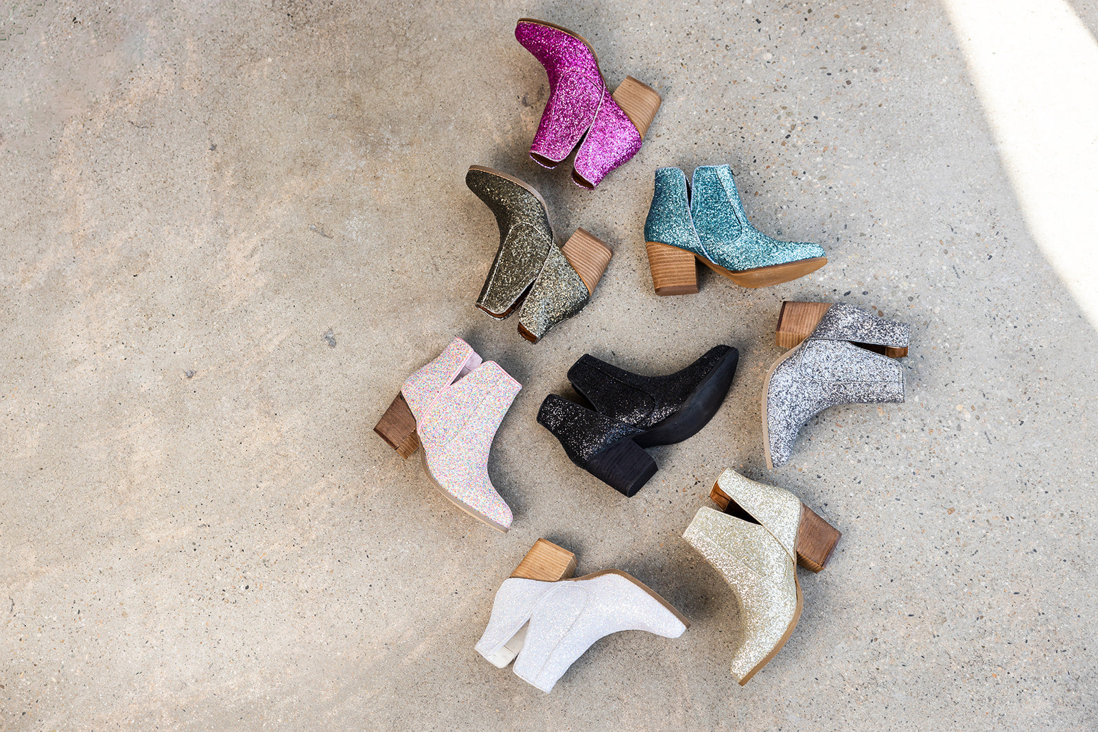 Fiera Glitter Booties in Pink Naughty Monkey