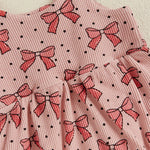 Baby Girls 2Pcs Summer Romper Sleeveless Tank Tie Strap Bow Print Jumpsuit with Headband Set