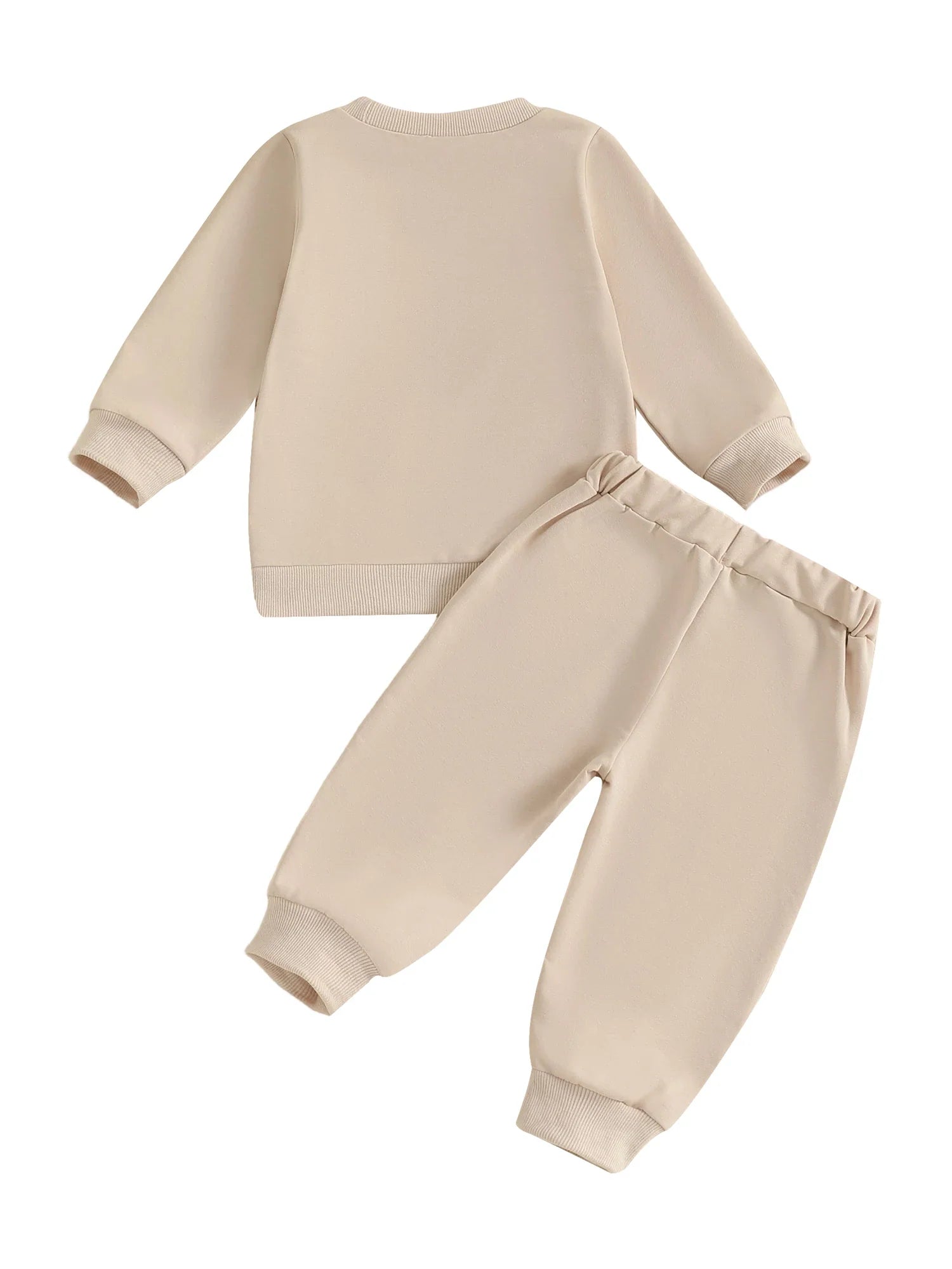 Baby Toddler Boys 2Pcs Autumn Long Sleeve Football Embroidery Top Drawstring Jogger Pants Set