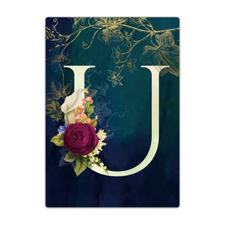 Passport Holder Travel Wallet Leather Passport Cover Cards Travel Wallet Document Organizer Case Flower Letter Name Pattern